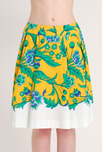 SS10 BLOOMSBURY PLEAT SKIRT - YELLOW
