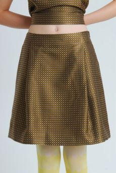 SS09 JACQUARD TUCK SKIRT - BROWN