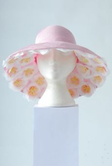 SS09 FLOWER LINED LADY HAT - PINK