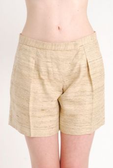 SS10 SILK MADRAS SILVER BIRCH SHORTS - NATURAL