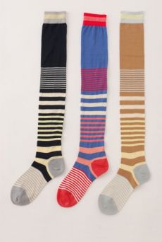 SS10 STRIPEY LONG SOCKS - OAT