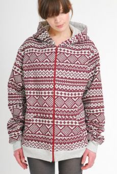 AW10/11 OLD JUMPER HYPER HOODIE - MAROON