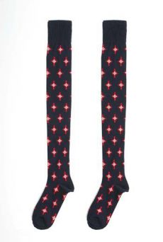 AW10/11 CROSS OVERKNEE SOCKS BLACK
