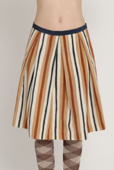 AW1213 WONKY COLLEGE STRIPE PLEAT SKIRT - VARIOUS