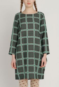 AW1213 ROPEY HERITAGE POCKET MATTER DRESS - EVERGREEN