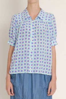 SS13  BLOCKED PUFF BLOUSE