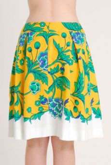 SS10 BLOOMSBURY PLEAT SKIRT - YELLOW - Other Image